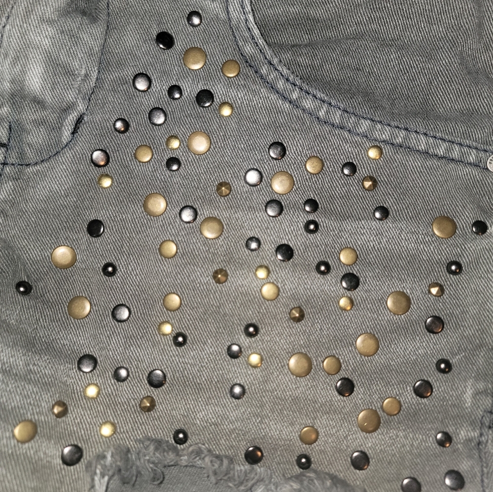Free People Hippie Studded Shorts Size 26 Black - Picture 8 of 8